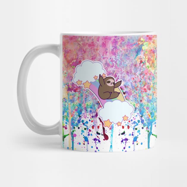 Rainbow Cloud Sloth - Paint Drip by saradaboru